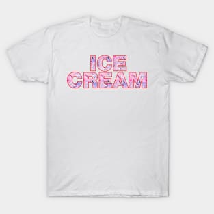 Ice cream text pattern design T-Shirt